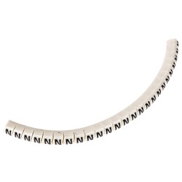 1 Bag of 250 - HellermannTyton Helagrip Slide On Cable Markers, Black on White, Pre-printed 'N', 2 - 5mm Cable