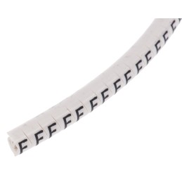 1 Bag of 250 - HellermannTyton Helagrip Slide On Cable Markers, Black on White, Pre-printed 'F', 2 - 5mm Cable