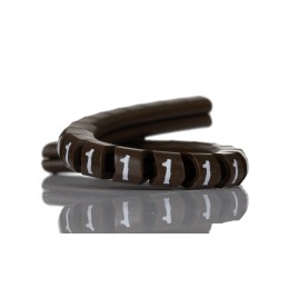1 Bag of 250 - HellermannTyton Helagrip Slide On Cable Markers, White on Brown, Pre-printed '1', 2 - 5mm Cable, for Cables &