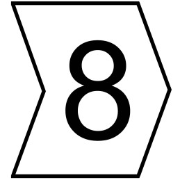 1 Bag of 250 - HellermannTyton Helagrip Slide On Cable Markers, Black on White, Pre-printed '8', 1 - 3mm Cable