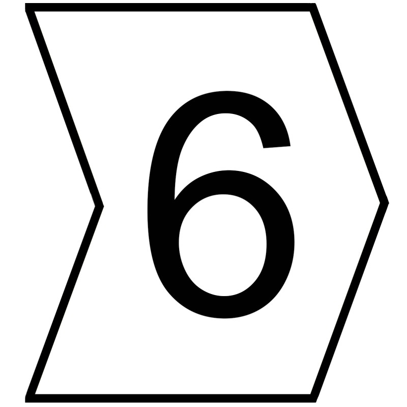 1 Bag of 250 - HellermannTyton Helagrip Slide On Cable Markers, Black on White, Pre-printed '6', 1 - 3mm Cable