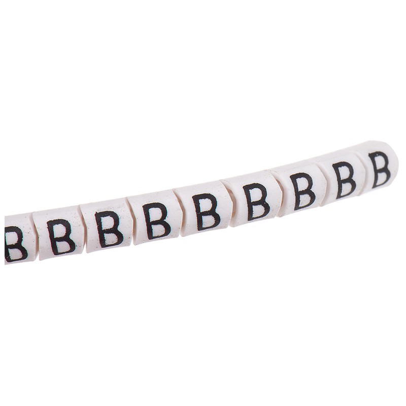 1 Bag of 250 - HellermannTyton Helagrip Slide On Cable Marker, Black on White, Pre-printed 'B', 1 - 3mm Cable