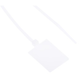 1 Bag of 100 - RS PRO Cable Tie Cable Markers, Natural, Pre-printed 'Blank', for Cables