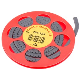 1 Reel of 250 - HellermannTyton Helagrip Slide On Cable Markers, Black on Grey, Pre-printed '8', 4 - 9mm Cable