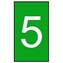 1 Bag of 250 - HellermannTyton Ovalgrip Slide On Cable Markers, White on Green, Pre-printed '5', 1.8 - 6.3mm Cable