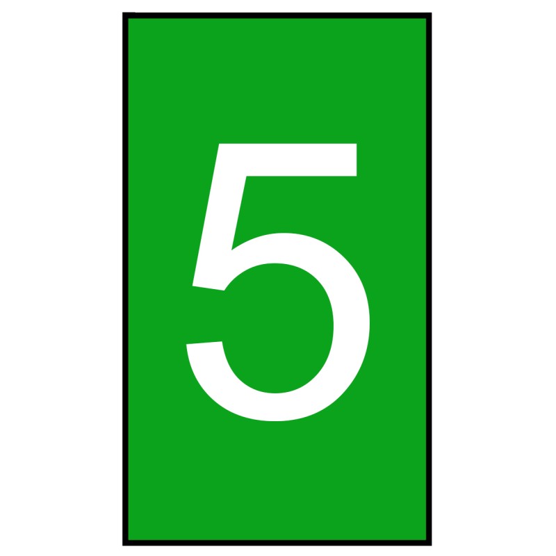 1 Bag of 250 - HellermannTyton Ovalgrip Slide On Cable Markers, White on Green, Pre-printed '5', 1.8 - 6.3mm Cable