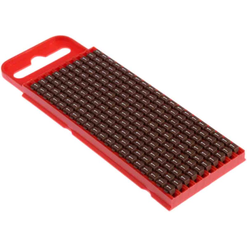 1 Bag of 200 - HellermannTyton WIC1 Snap On Cable Markers, Brown, Pre-printed '1', 2 - 2.8mm Cable