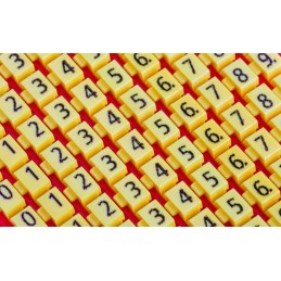 1 Bag of 200 - HellermannTyton WIC1 Snap On Cable Markers, Yellow, Pre-printed '0 - 9', 2 - 2.8mm Cable