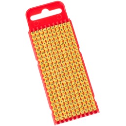 1 Bag of 200 - HellermannTyton WIC1 Snap On Cable Markers, Yellow, Pre-printed 'G, H, J, K, L, O, Q, X, Y, Z', 2 - 2.8mm Cable