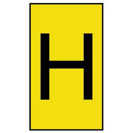 1 Bag of 250 - HellermannTyton Ovalgrip Slide On Cable Markers, Black on Yellow, Pre-printed 'H', 1.7 - 3.6mm Cable
