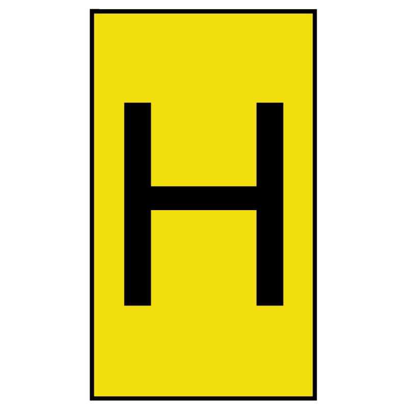 1 Bag of 250 - HellermannTyton Ovalgrip Slide On Cable Markers, Black on Yellow, Pre-printed 'H', 1.7 - 3.6mm Cable