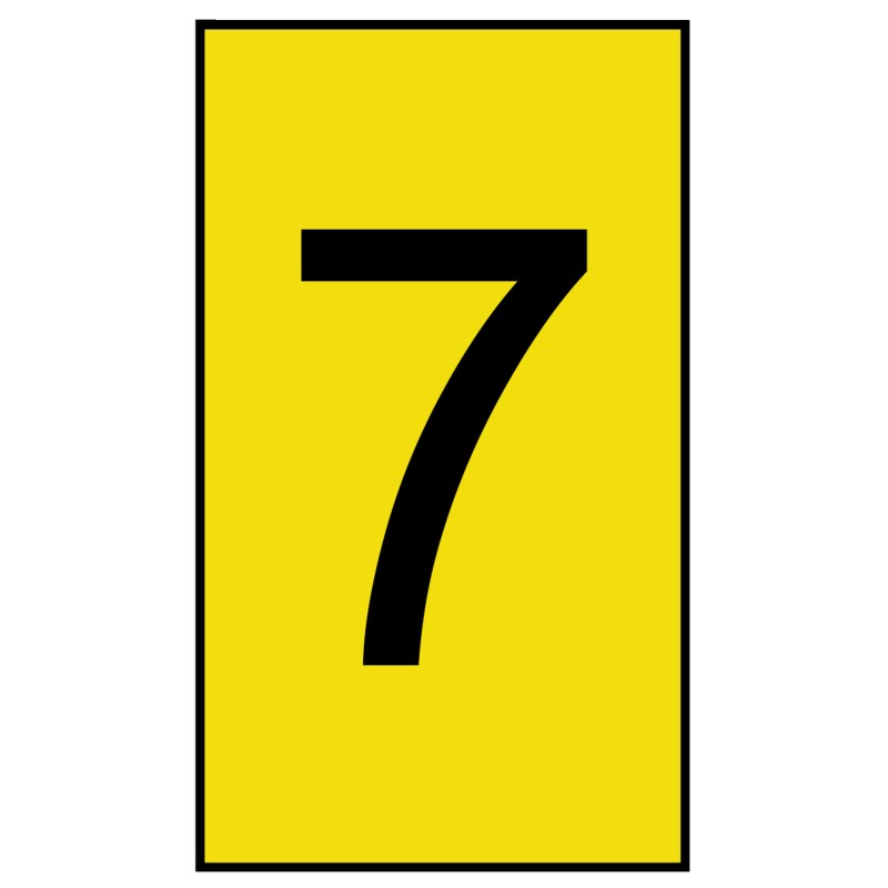 1 Bag of 250 - HellermannTyton Ovalgrip Slide On Cable Markers, Black on Yellow, Pre-printed '7', 1.7 - 3.6mm Cable