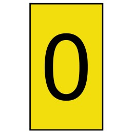 1 Bag of 250 - HellermannTyton Ovalgrip Slide On Cable Markers, Black on Yellow, Pre-printed '0', 1.7 - 3.6mm Cable