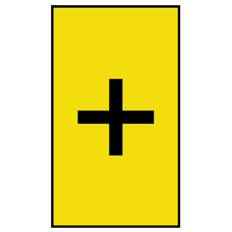 1 Bag of 250 - HellermannTyton Ovalgrip Slide On Cable Markers, Black on Yellow, Pre-printed '+', 1.7 - 3.6mm Cable