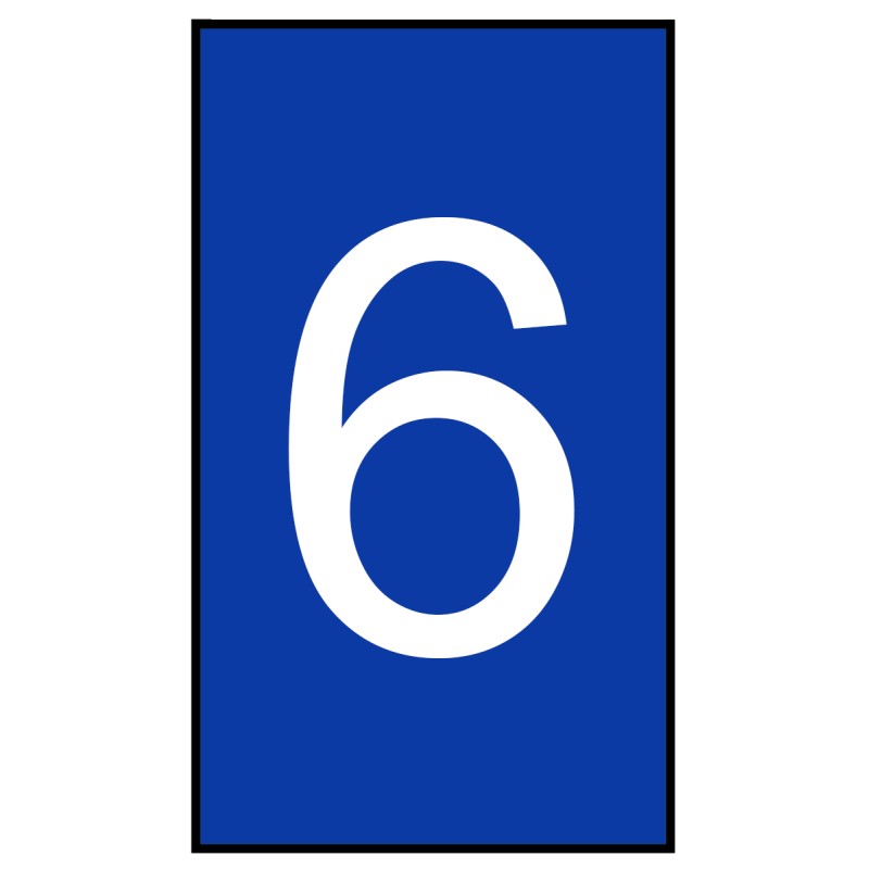 1 Bag of 250 - HellermannTyton Ovalgrip Slide On Cable Markers, White on Blue, Pre-printed '6', 1.8 - 6.3mm Cable