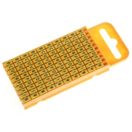 1 Bag of 100 - HellermannTyton WIC3 Snap On Cable Markers, Yellow, Pre-printed 'B, C, D, F, I, M, P, U, V, W', 4.3 - 5.3 Cable