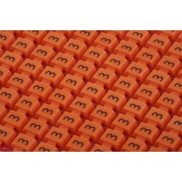 1 Bag of 200 - HellermannTyton WIC1 Snap On Cable Markers, Orange, Pre-printed '3', 2 - 2.8mm Cable