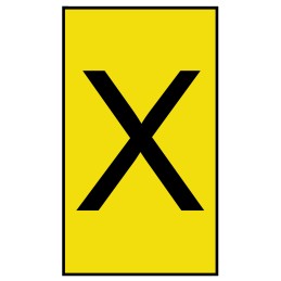 1 Bag of 250 - HellermannTyton Ovalgrip Slide On Cable Markers, Black on Yellow, Pre-printed 'X', 2.5 - 6mm Cable