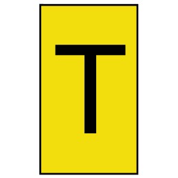 1 Bag of 250 - HellermannTyton Ovalgrip Slide On Cable Markers, Black on Yellow, Pre-printed 'T', 2.5 - 6mm Cable