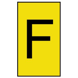 1 Bag of 250 - HellermannTyton Ovalgrip Slide On Cable Markers, Black on Yellow, Pre-printed 'F', 2.5 - 6mm Cable