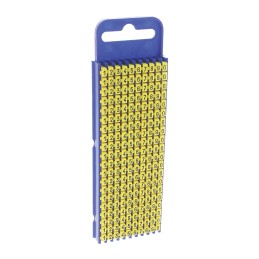 1 Bag of 200 - HellermannTyton WIC2 Snap On Cable Markers, Yellow, Pre-printed '0 - 9', 2.8 - 3.8mm Cable