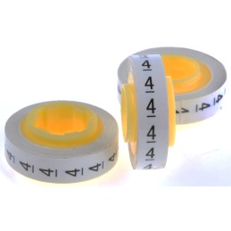 3 pcs - 3M Adhesive Cable Markers, White, Pre-printed '4'