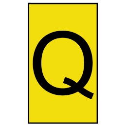 1 Bag of 500 - HellermannTyton Ovalgrip Slide On Cable Markers, Black on Yellow, Pre-printed 'Q', 2.5 - 6mm Cable