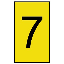 1 Bag of 500 - HellermannTyton Ovalgrip Slide On Cable Markers, Black on Yellow, Pre-printed '7', 2.5 - 6mm Cable