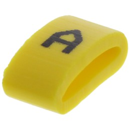 1 Bag of 500 - HellermannTyton Ovalgrip Slide On Cable Markers, Black on Yellow, Pre-printed 'A', 2.5 - 6mm Cable