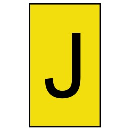 1 Bag of 500 - HellermannTyton Ovalgrip Slide On Cable Markers, Black on Yellow, Pre-printed 'J', 2.5 - 6mm Cable