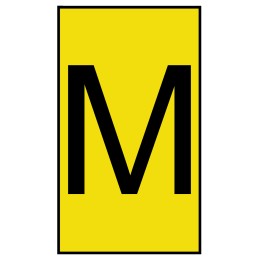 1 Bag of 500 - HellermannTyton Ovalgrip Slide On Cable Markers, Black on Yellow, Pre-printed 'M', 2.5 - 6mm Cable