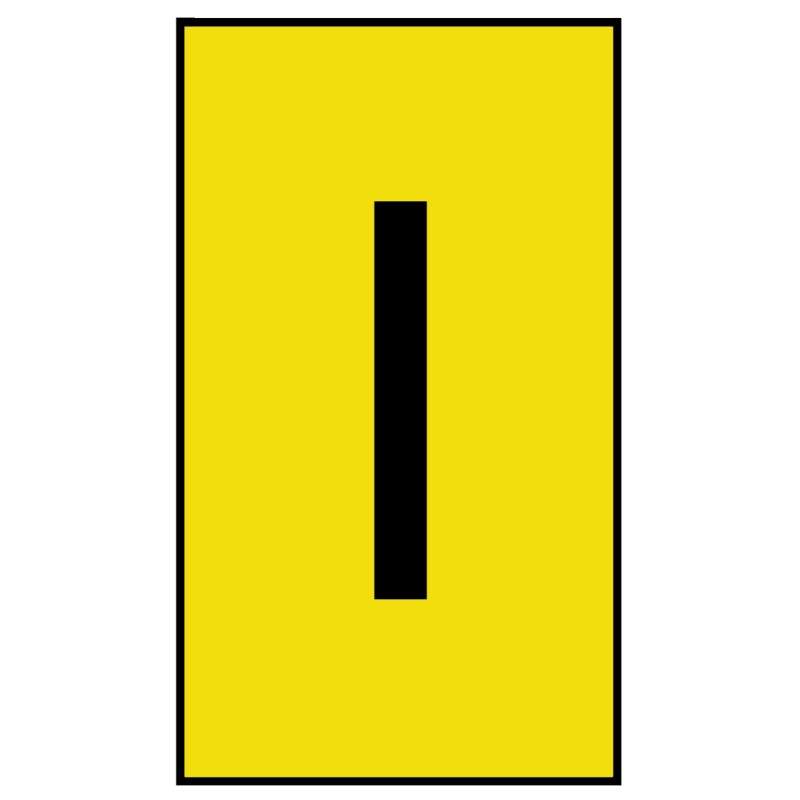 1 Bag of 500 - HellermannTyton Ovalgrip Slide On Cable Markers, Black on Yellow, Pre-printed 'I', 2.5 - 6mm Cable