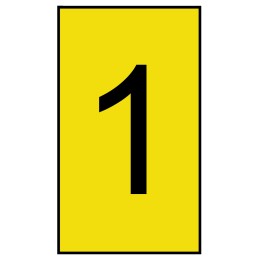 1 Bag of 500 - HellermannTyton Ovalgrip Slide On Cable Markers, Black on Yellow, Pre-printed '1', 2.5 - 6mm Cable