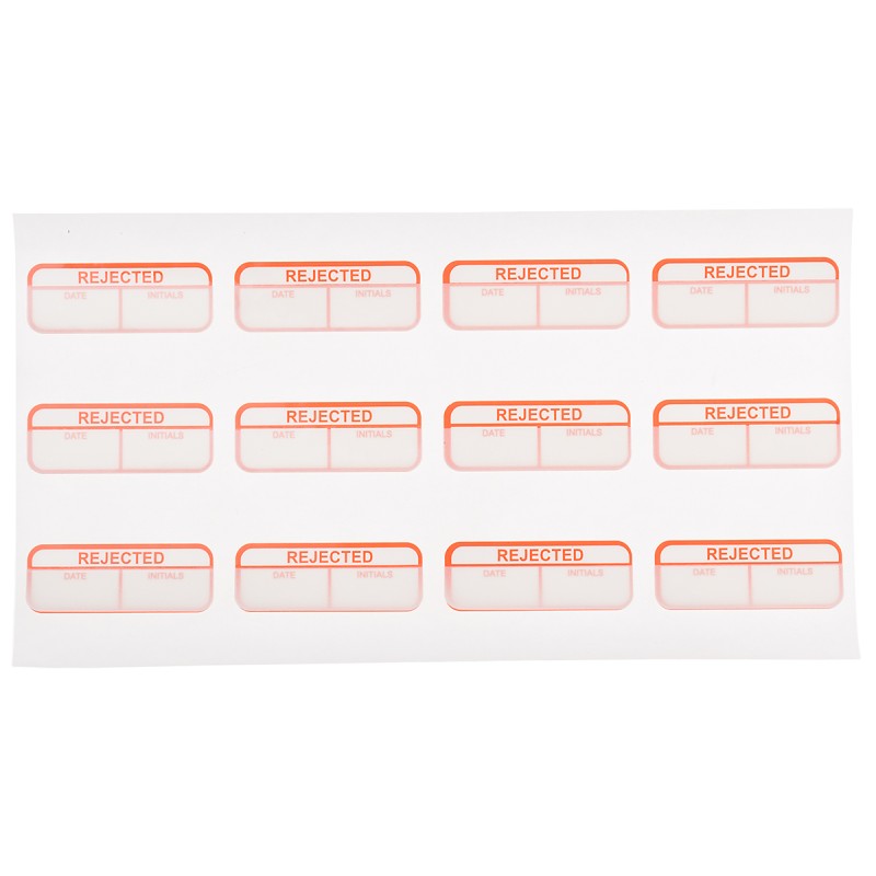 1 Bag of 120 - RS PRO Adhesive Pre-Printed Red Label-Rejected-. Quantity: 120
