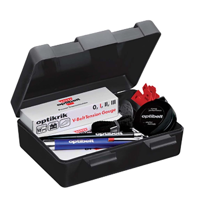 1 pcs - Drive Belt Diagnostic Kit containing OPIKRIK 0, 1, 2, & 3, Gauges for V belt & Ribbed belt drives, 10ft measuring tape