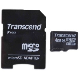 1 pcs - Transcend 4 GB MicroSDHC Micro SD Card, Class 10