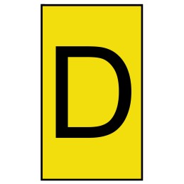 1 Bag of 500 - HellermannTyton Ovalgrip Slide On Cable Markers, Black on Yellow, Pre-printed 'D', 1.7 - 3.6mm Cable