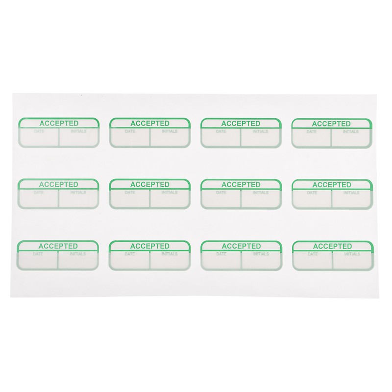 1 Bag of 120 - RS PRO Adhesive Pre-Printed Green Label-Accepted-. Quantity: 120