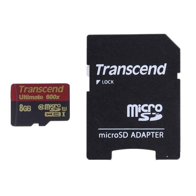 1 pcs - Transcend 8 GB MicroSDHC Micro SD Card, Class 10, UHS-1 U1
