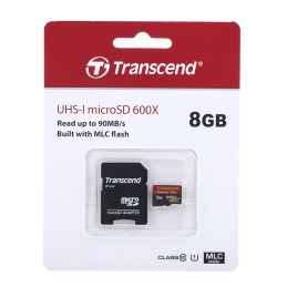 1 pcs - Transcend 8 GB MicroSDHC Micro SD Card, Class 10, UHS-1 U1