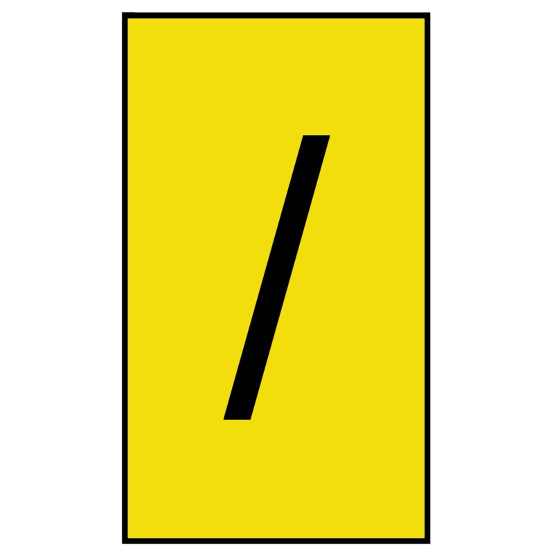 1 Bag of 500 - HellermannTyton Ovalgrip Slide On Cable Markers, Black on Yellow, Pre-printed '/', 1.8 - 6.3mm Cable