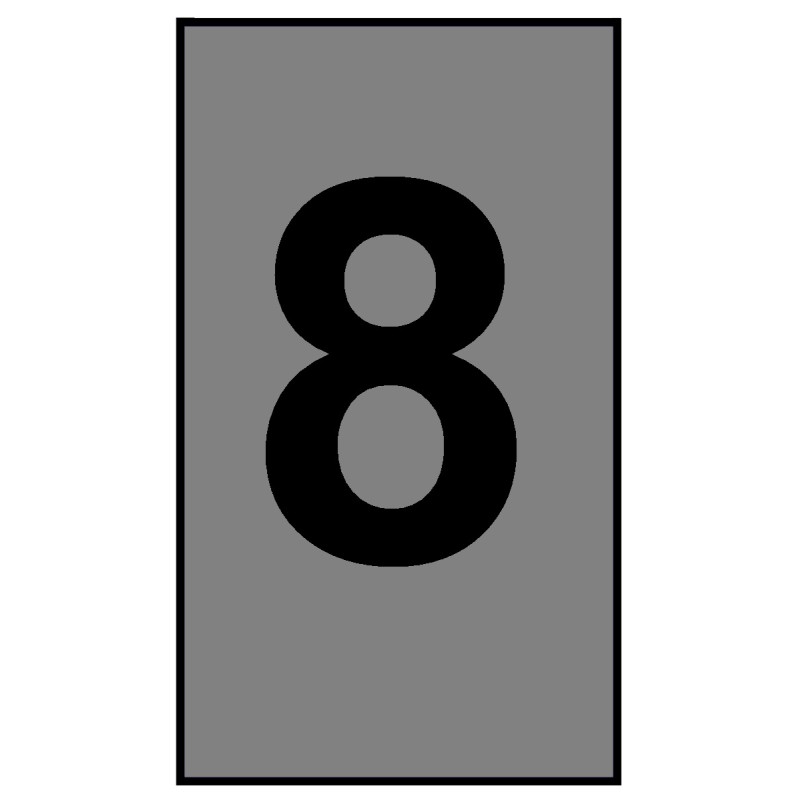 1 Bag of 500 - HellermannTyton Ovalgrip Slide On Cable Markers, Black on Grey, Pre-printed '8', 1.8 - 6.3mm Cable