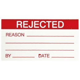 1 Bag of 30 - RS PRO Adhesive Pre-Printed Adhesive Label-Rejected-. Quantity: 30