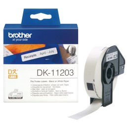 1 Box of 300 - Brother White Black Print Label Roll, 87mm Width, 17mm Height, 300Per Roll Qty