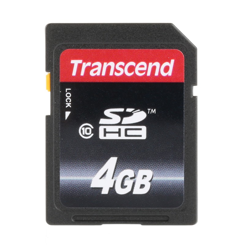 1 pcs - Transcend 4 GB SDHC SD Card, Class 10