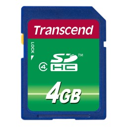 1 pcs - Transcend 4 GB SDHC SD Card, Class 4