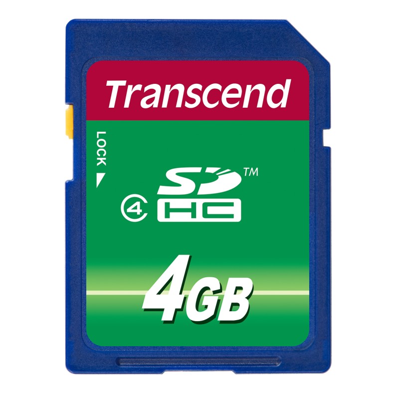 1 pcs - Transcend 4 GB SDHC SD Card, Class 4