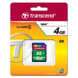 1 pcs - Transcend 4 GB SDHC SD Card, Class 4