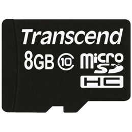 1 pcs - Transcend 8 GB MicroSDHC Micro SD Card, Class 10