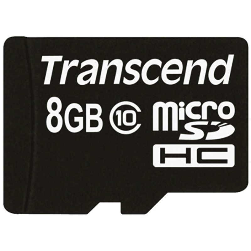 1 pcs - Transcend 8 GB MicroSDHC Micro SD Card, Class 10
